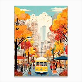 Tokyo In Autumn Fall Travel Art 3 Canvas Print