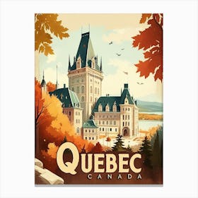 Quebec, Canada Vintage Travel poster Canvas Print