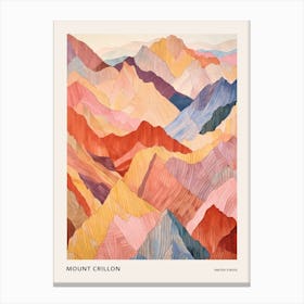 Mount Crillon United States Colourful Mountain Illustration Poster Canvas Print