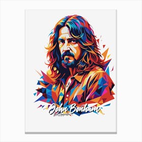 John Bonham, Led Zeppelin 04 Portrait Music Icon Style WPAP Pop Art Canvas Print