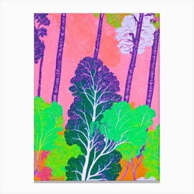 Rapini 3 Risograph Retro Poster vegetable Canvas Print