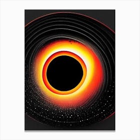Black Hole Vintage Sketch Space Canvas Print