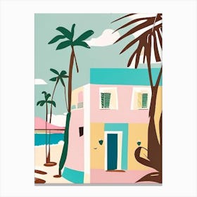 Cayo Coco Cuba Muted Pastel Tropical Destination Canvas Print