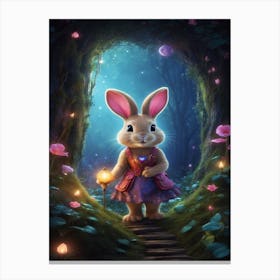 Rabbit In The Forest Canvas Print