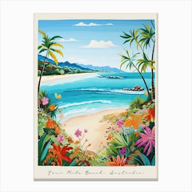 Poster Of Four Mile Beach, Australia, Matisse And Rousseau Style 2 Canvas Print