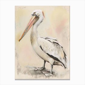 Pelican Pastel Watercolour 1 Toile