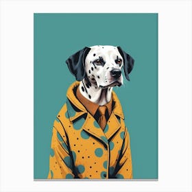 Dalmatian Dog Portrait In A Suit (19) Canvas Print