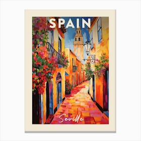 Seville Spain 4 Fauvist Painting Travel Poster Canvas Print