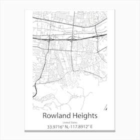 Rowland Heights,United States Minimalist Map Lienzo