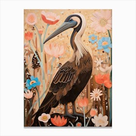 Brown Pelican 2 Detailed Bird Painting Canvas Print