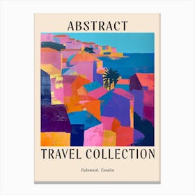 Abstract Travel Collection Poster Dubrovnik Croatia 1 Canvas Print