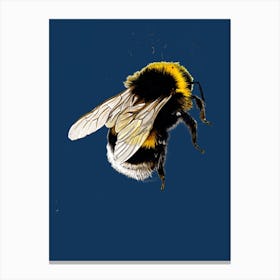 The Bee Blue Canvas Print