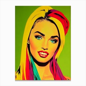 Megan Fox Colourful Pop Movies Art Movies Canvas Print