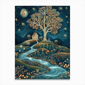 Tree In The Moonlight Canvas Print