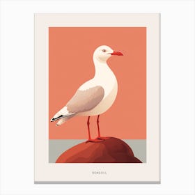 Minimalist Seagull 1 Bird Poster Canvas Print
