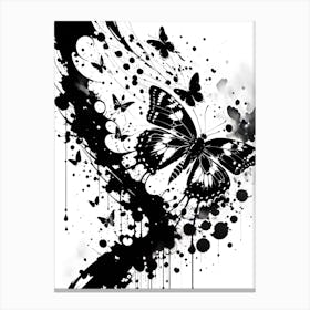 Butterfly Splatter Painting Canvas Print