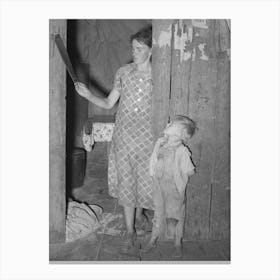 Mother And Son, Tenant Farmers, Hill Section Of Mcintosh County, Oklahoma By Russell Lee Canvas Print