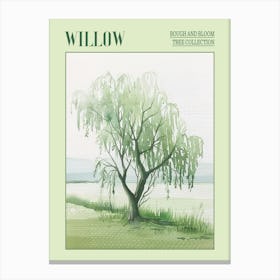 Willow Tree Atmospheric Watercolour Painting 3 Poster Canvas Print