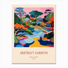 Colourful Gardens Rikugien Gardens Japan 1 Red Poster Canvas Print