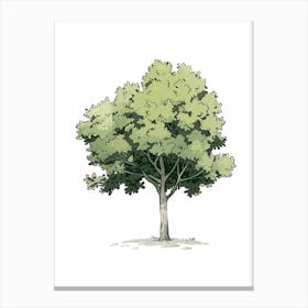 Ash Tree Pixel Illustration 2 Canvas Print