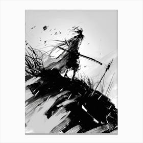 Sketched Black And White 15 Canvas Print