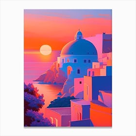 Santorini Sunset Dreamy Landscape Canvas Print