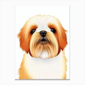 Lhasa Apso Illustration dog Canvas Print