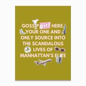 Gossip Girl Inspired 1 Canvas Print