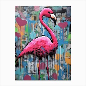 Flamingo Graffiti Canvas Print