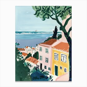 Travel Poster Happy Places Lisbon 1 Canvas Print