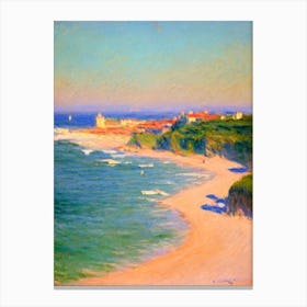 La Côte Des Basques Beach Biarritz France Monet Style Canvas Print