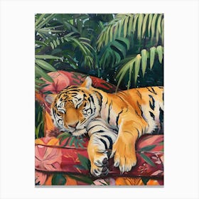 Tiger On Couch 5 Canvas Print