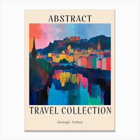 Abstract Travel Collection Poster Edinburgh Scotland 1 Canvas Print
