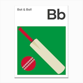 Cricket Bat & Ball Canvas Print