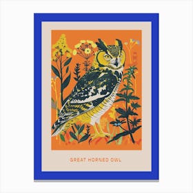 Spring Birds Poster Great Horned Owl 2 Canvas Print