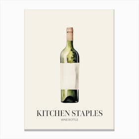 Kitchen Staples Wine Bottle 1 Canvas Print