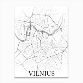 Vilnius, Lithuania, City Map, Black And White Fade Design Leinwandbild