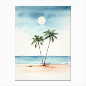 Watercolour Of Playa Paraiso   Cayo Largo Cuba 3 Canvas Print