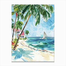 Travel Poster Happy Places Key West 2 Canvas Print