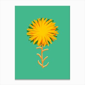 Marigold Flower Yellow Turquoise Canvas Print