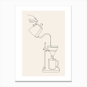 Coffee Maker Monoline Asthetic Mnimalist Drawing Canvas Print