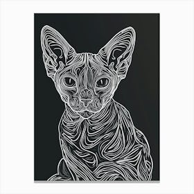 Cornish Rex Cat Minimalist Illustration 3 Canvas Print