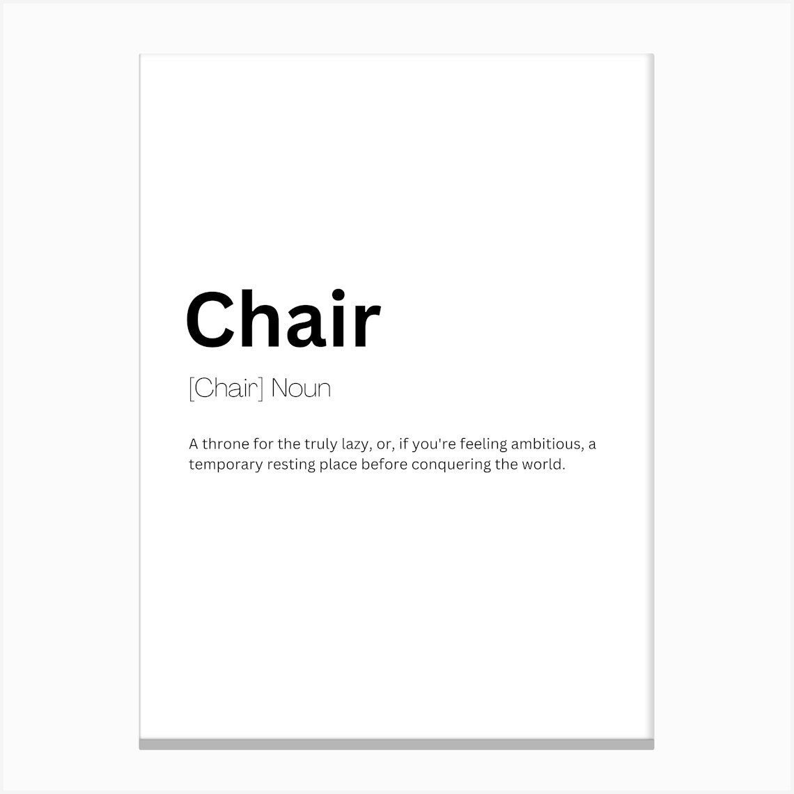 Chair Definition Meaning 1 Canvas Print by Kaigozen