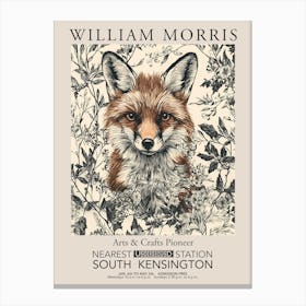 William Morris Prints Fox Line Flowers Christmas Gift Winter Vintage Canvas Print