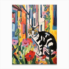 Painting Of A Cat In Lucca Italy 1 Canvas Print