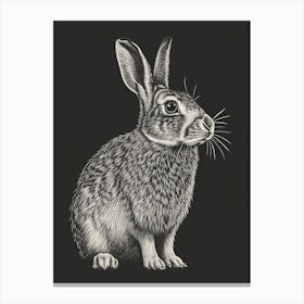 Dutch Blockprint Rabbit Illustration 3 Canvas Print