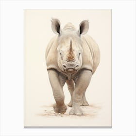 Simple Illustration Of A Rhino 6 Canvas Print