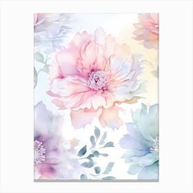 Watercolor Flowers Seamless Pattern 5 Canvas Print