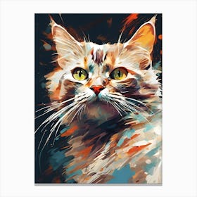 Cat Painting : Whiskers in Watercolor Canvas Print