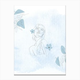 Illustration Of A Woman With Flowers Canvas Print